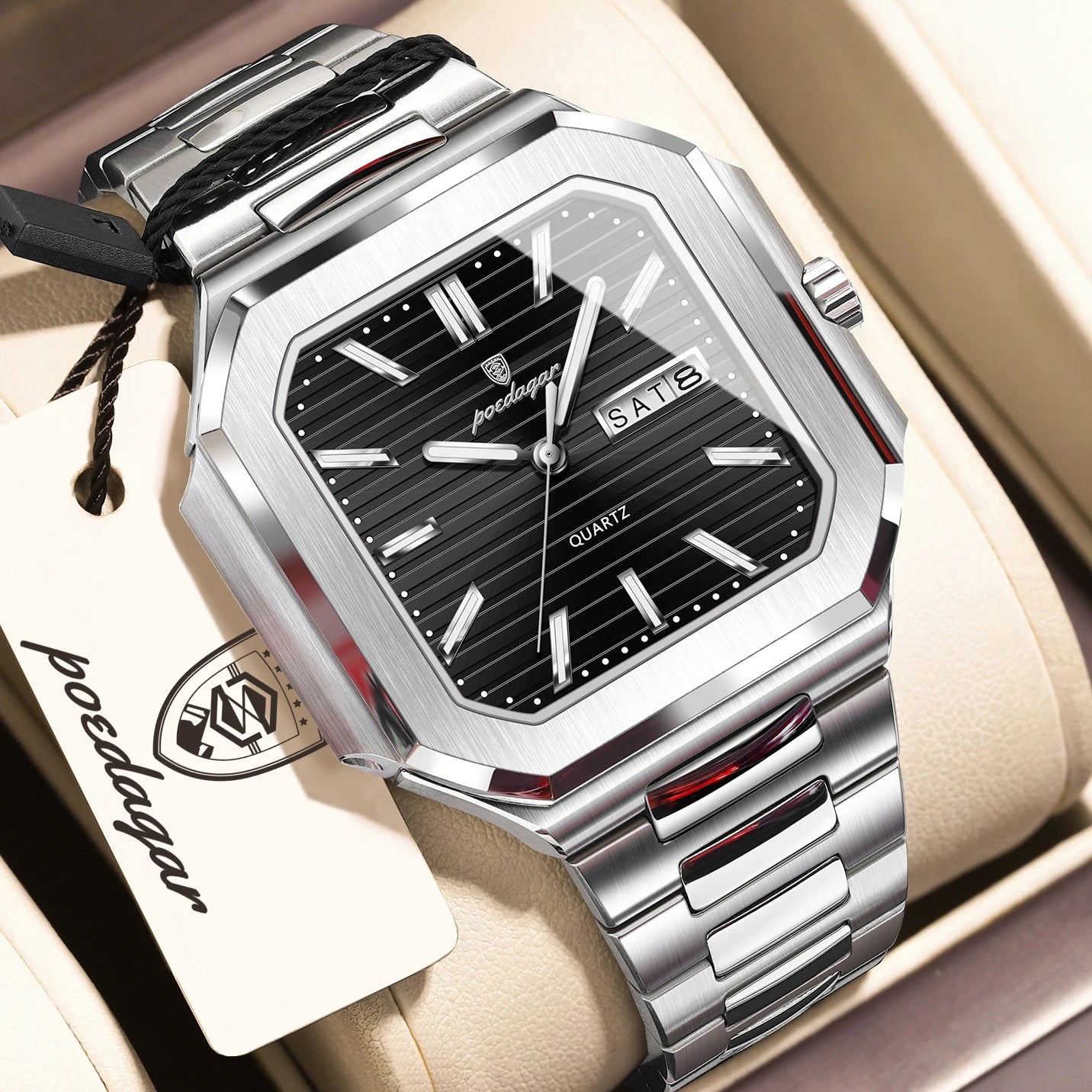 Poedagar Square Dial Unisex
