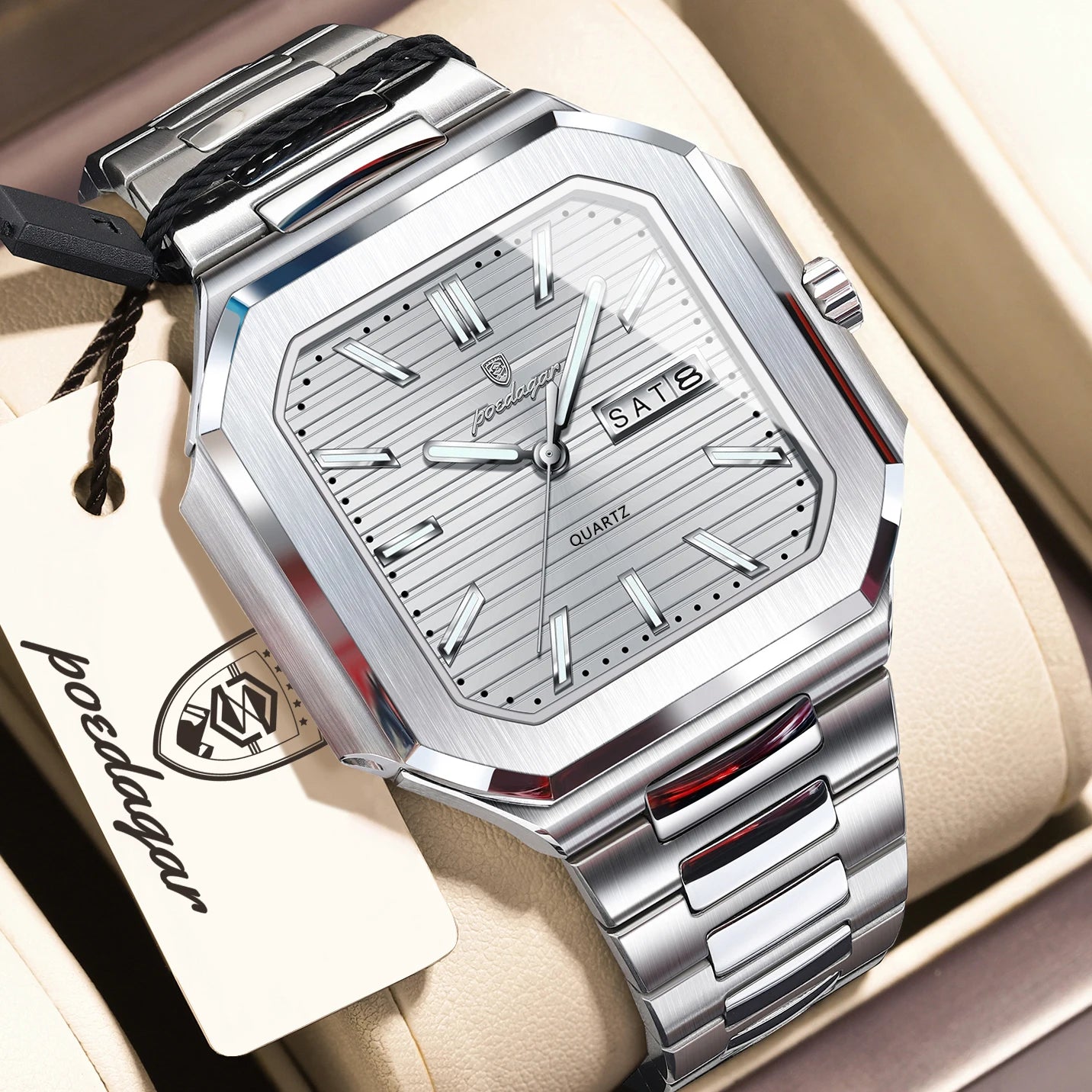 Poedagar Square Dial Unisex
